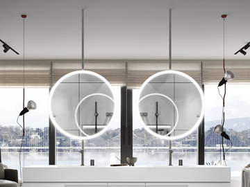 FRAME - Round mirror with integrated lighting by MOMA Design - view 2